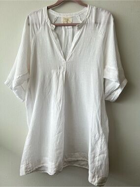 Hoi Bo White Lightweight Linen Tunic